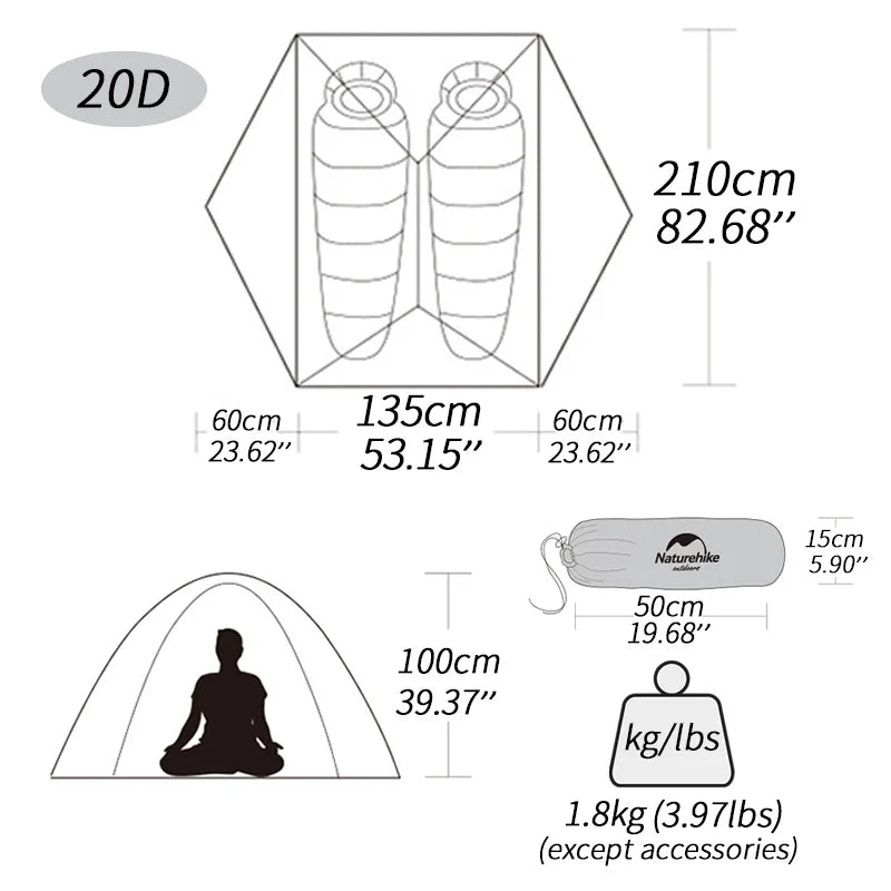 Portable Camping Tents (2 Persons)